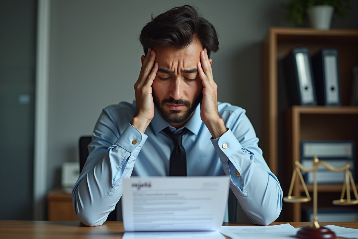 Professionnel inquiet avec documents rejetes en France