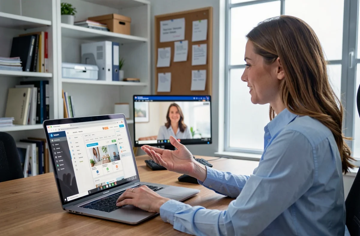Chef de projet web de l'agence Crea2web gérant un site client depuis un tableau de bord CMS