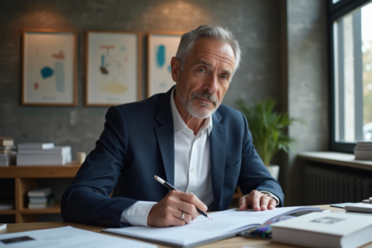 Directeur artistique homme en costume navy en réunion