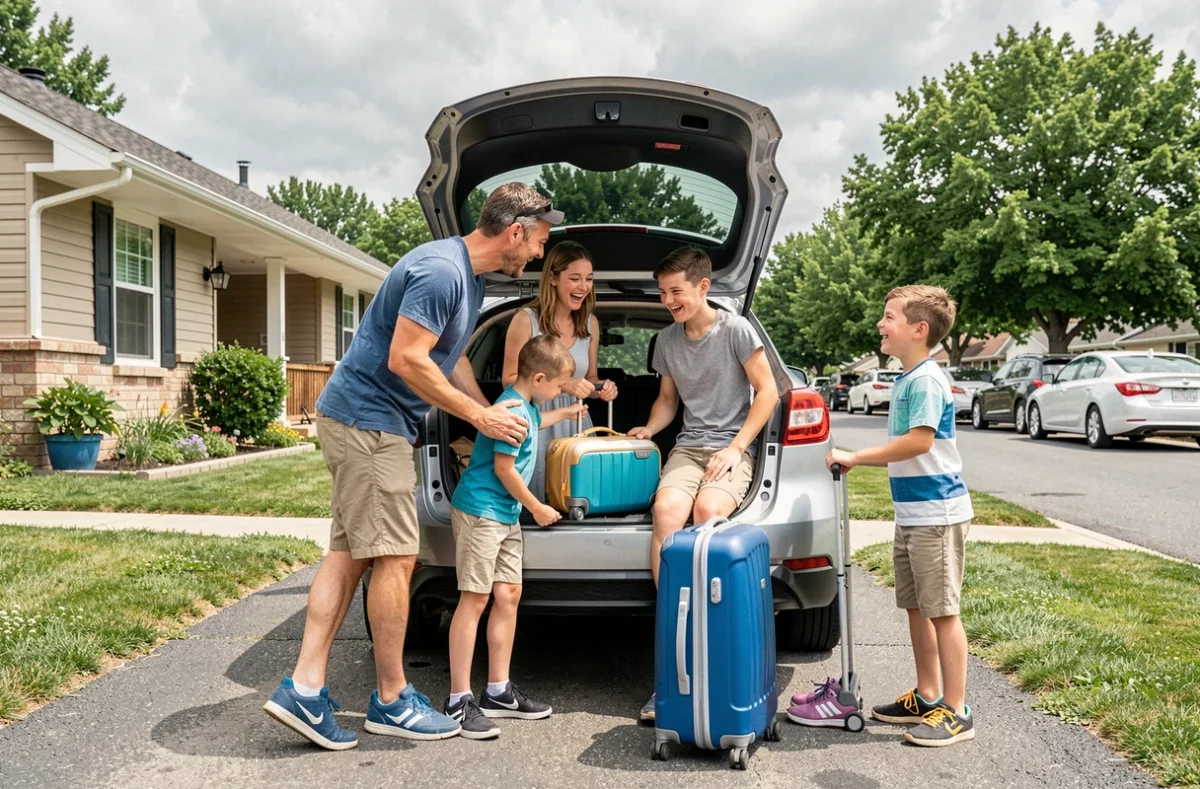 Famille de salariés Chronopost partant en vacances grâce aux subventions loisirs du CSE