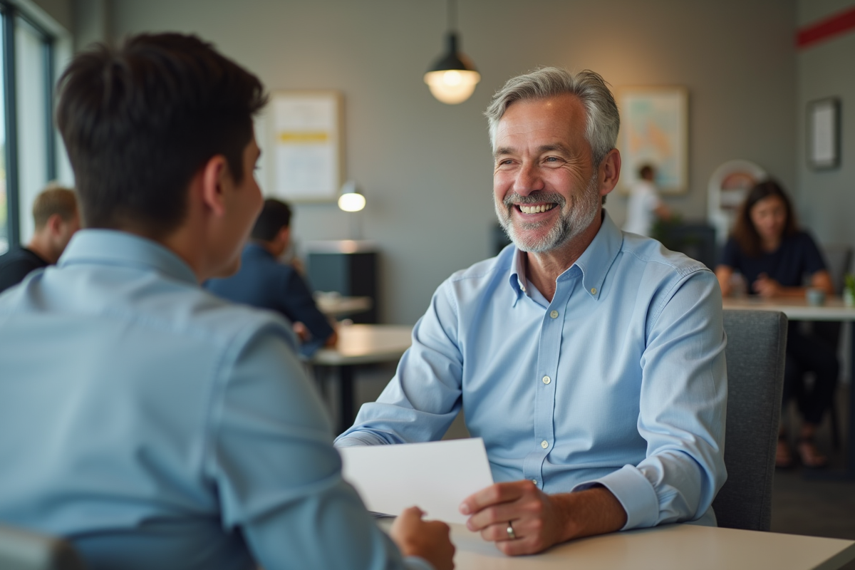 Homme mature souriant lors d