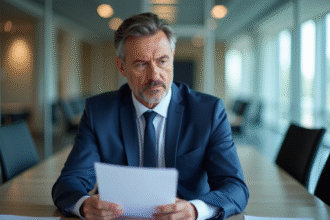 Manager en costume bleu dans une réunion d'affaires