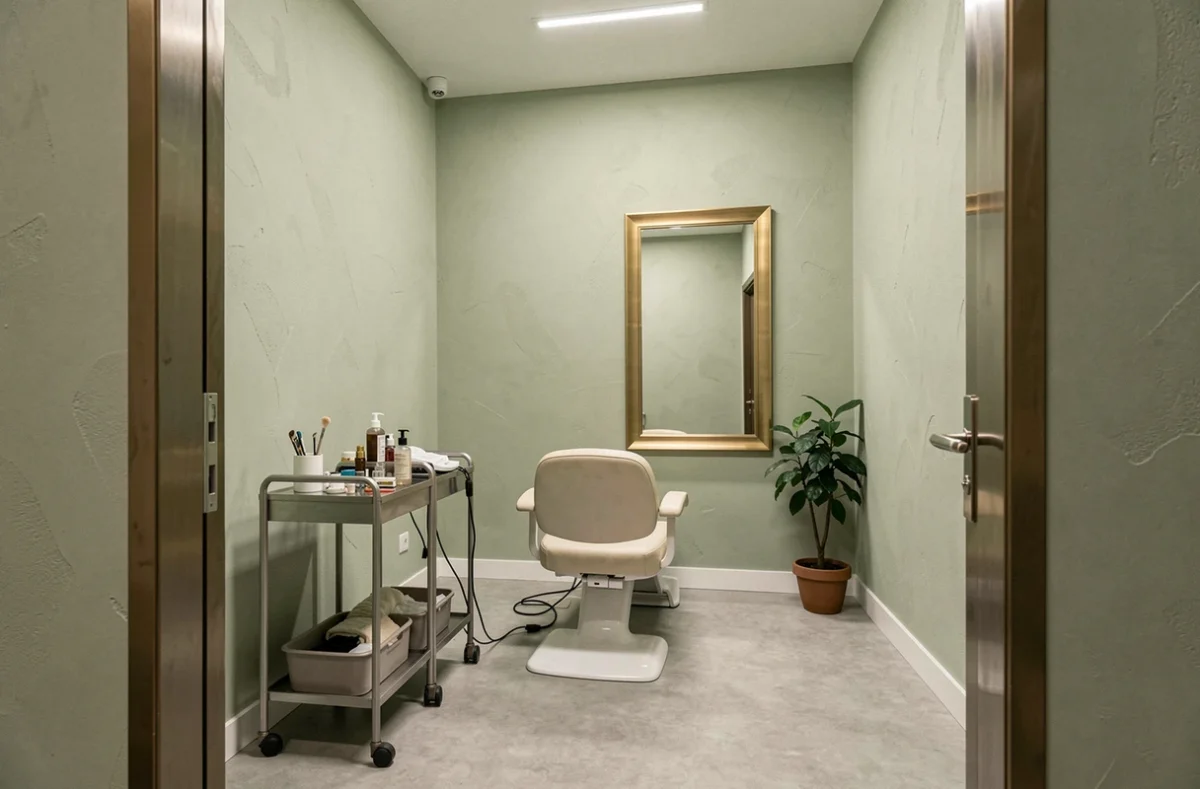 Salle de soin disponible à la location dans un espace de coworking beauté à Rennes