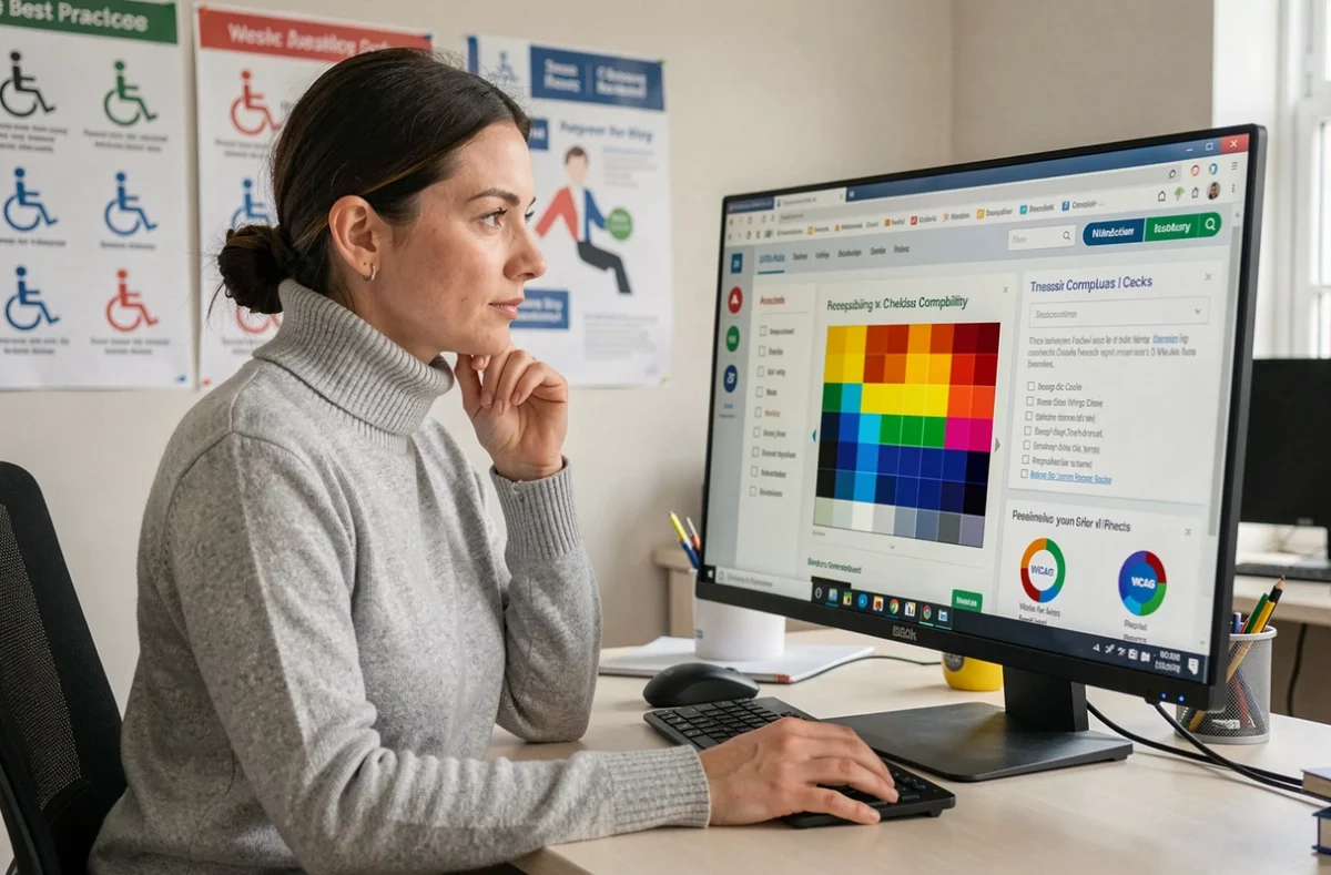 Professionnelle de Sparkana contrôlant l'accessibilité et les bonnes pratiques d'un site internet
